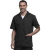 Cherokee Men’s Zip Up Jacket, Traditional Fit Lapel Collar with Half Sleeves 4300(Black)