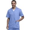 Cherokee Men’s Zip Up Jacket, Traditional Fit Lapel Collar with Half Sleeves 4300(Ceil)