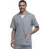 Cherokee Men’s Zip Up Jacket, Traditional Fit Lapel Collar with Half Sleeves 4300(Grey)