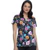 Cherokee Prints Women Scrubs Top Mock Wrap CK614(Love is Beautiful)