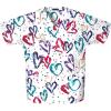 Cherokee Prints Women Scrubs Top V-Neck Tunic 759, L, Heartbeat(Heartbeat)