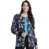 Cherokee Prints Women Warm Up Scrubs Jacket Snap Front CK301(Llama Love)