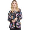 Cherokee Prints Women Warm Up Scrubs Jacket Snap Front CK301(Love is Beautiful)