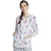Cherokee Prints Women Warm Up Scrubs Jacket Snap Front CK301(Paws for a Cause)