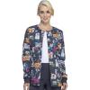 Cherokee Prints Women Warm Up Scrubs Jacket Snap Front CK301(Purramedics)