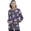 Cherokee Prints Women Warm Up Scrubs Jacket Snap Front CK301(Selfie Care)