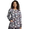 Cherokee Prints Women Warm Up Scrubs Jacket Snap Front CK301(Toothicorn Magic)