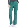 Cherokee Scrub Pant for Women Mid Rise Straight Leg Drawstring Bottom with 5 Pockets, Soft Stretchy & Durable Fabric – WW160(Hunter Green)