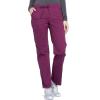 Cherokee Scrub Pant for Women Mid Rise Straight Leg Drawstring Bottom with 5 Pockets, Soft Stretchy & Durable Fabric – WW160(Wine)