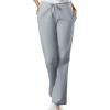 Cherokee Scrub Pants for Women Drawstring Waist with Flare Leg 3 Pockets, Fade Resistant, Durable & Easy Care Fabric – 4101(Grey)