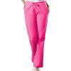 Cherokee Scrub Pants for Women Drawstring Waist with Flare Leg 3 Pockets, Fade Resistant, Durable & Easy Care Fabric – 4101(Shocking Pink)