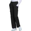Cherokee Scrub Pants for Women Mid Rise Pull-On Cargo Medical Uniform 7 Pocket Elastic Waist Adjustable Hem Stretch – 4005(Black)