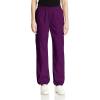 Cherokee Scrub Pants for Women Mid Rise Pull-On Cargo Medical Uniform 7 Pocket Elastic Waist Adjustable Hem Stretch – 4005(Eggplant)