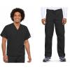imageCherokee Scrub Set for Men and Women from Traditional Fit VNeck Top 4777 with Natural Rise Drawstring Cargo Pant 4100Black