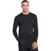 Cherokee Scrubs Men’s Long Sleeve Underscrub Knit Tee,Crew Neck, Stretch Durable Layering Shirt for Medical Uniforms – WW700(Black)