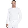 Cherokee Scrubs Men’s Long Sleeve Underscrub Knit Tee,Crew Neck, Stretch Durable Layering Shirt for Medical Uniforms – WW700(White)
