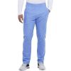 Cherokee Scrubs Mens Pants Tapered Leg with 5 Pockets, Zip Cargo, 360° Stretch & Moisture Wicking – CK185(Ciel Blue)