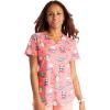 Cherokee Scrubs for Women Printed V-Neck Scrub Top with Modern Classic Fit with 2 Welt Pockets & Shirttail Hem – CK637(Calming Critters)