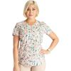 Cherokee Scrubs for Women Printed V-Neck Scrub Top with Modern Classic Fit with 2 Welt Pockets & Shirttail Hem – CK637(Painted Pop)