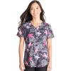 Cherokee Scrubs for Women Printed V-Neck Scrub Top with Modern Classic Fit with 2 Welt Pockets & Shirttail Hem – CK637(Spice of Life)