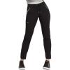 Cherokee Statement Women Scrubs Pant Mid Rise Tapered Leg Drawstring CK055(Black)