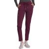 Cherokee Statement Women Scrubs Pant Mid Rise Tapered Leg Drawstring CK055(Wine)