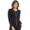 Cherokee Statement Women Warm Up Scrubs Jacket Zip Front CK365(Black)