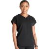 Cherokee V-Neck Women’s Scrub Top with Dolman Sleeves & High-Low Shirttail Hem for Comfort – CK836A(Black)