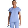 Cherokee V-Neck Women’s Scrub Top with Dolman Sleeves & High-Low Shirttail Hem for Comfort – CK836A(Blissful Sky)