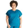 Cherokee V-Neck Women’s Scrub Top with Dolman Sleeves & High-Low Shirttail Hem for Comfort – CK836A(Caribbean Blue)