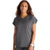 Cherokee V-Neck Women’s Scrub Top with Dolman Sleeves & High-Low Shirttail Hem for Comfort – CK836A(Pewter)