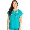 Cherokee V-Neck Women’s Scrub Top with Dolman Sleeves & High-Low Shirttail Hem for Comfort – CK836A(Teal Blue)