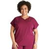 Cherokee V-Neck Women’s Scrub Top with Dolman Sleeves & High-Low Shirttail Hem for Comfort – CK836A(Wine)
