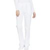 Cherokee Women Scrubs Pant Workwear Core Stretch Mid Rise Straight Leg Drawstring WW130(White)