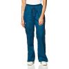 Cherokee Women Scrubs Pants Low Rise, Flare Leg Bottoms, Adjustable Drawstring with 6 Pockets – 24001(Caribbean Blue)