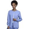 Cherokee scrubs jacket for women, Snap Front Warm-Up Jacket with 3 Pockets and Easy Care – 4350(Ciel)