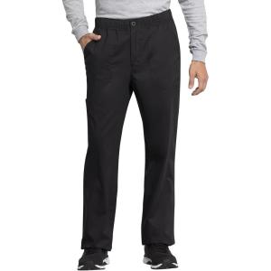 Cherokee Cargo Scrub Pants for Men with Mid Rise Straight Leg Zip Fly WW250AB(Black)