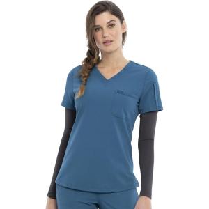 Cherokee Euphoria Women Scrubs Top Tuckable V-Neck CK788A(Caribbean Blue)