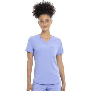 Cherokee Euphoria Women Scrubs Top Tuckable V-Neck CK788A(Ciel Blue)