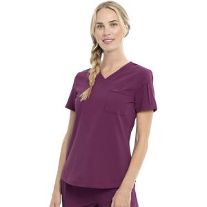 Cherokee Euphoria Women Scrubs Top Tuckable V-Neck CK788A(Wine)