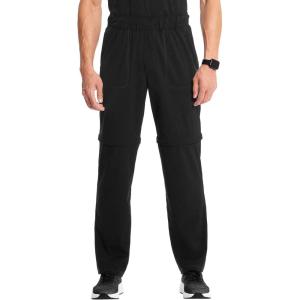 Cherokee Infinity Men’s Mid Rise Straight Leg Convertible Zip Off Shorts Design/Pant with 3 Pockets IN202A(Black)