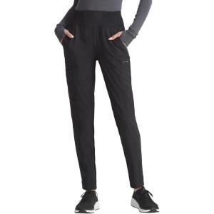 Cherokee Infinity Womens High Rise Skinny Scrub Pants, 5 Pockets, Moisture Wicking, Easy Care, PROTX2 & 360 Stretch – CK067A(Black)