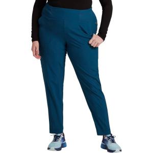 Cherokee Infinity Womens High Rise Skinny Scrub Pants, 5 Pockets, Moisture Wicking, Easy Care, PROTX2 & 360 Stretch – CK067A(Caribbean Blue)