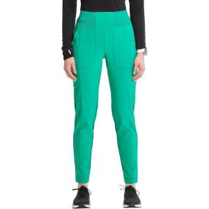 Cherokee Infinity Womens High Rise Skinny Scrub Pants, 5 Pockets, Moisture Wicking, Easy Care, PROTX2 & 360 Stretch – CK067A(Palm Leaf)