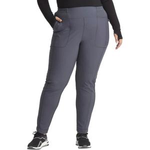 Cherokee Infinity Womens High Rise Skinny Scrub Pants, 5 Pockets, Moisture Wicking, Easy Care, PROTX2 & 360 Stretch – CK067A(Pewter)