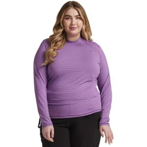 Cherokee Infinity Women’s Long Sleeve T-Shirt Mock Neck Underscrub Knit with Center Back Length of 24 1/2″ – CK767(Bright Violet / Tonal Violet)