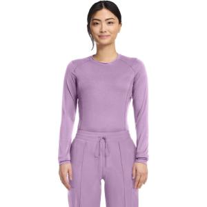 Cherokee Infinity Womens Long Sleeve Underscrub Top, Round Neck, Thumbholes, Moisture-Wicking 360° Stretch – IN640(Livewire Lilac)