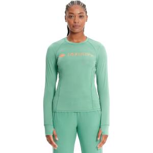 Cherokee Infinity Womens Long Sleeve Underscrub Top, Thumbhole Cuffs, Moisture Wicking, 360 Stretch Fabric Undertee – IN641(Matcha Latte)