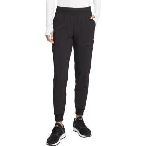 Cherokee Infinity Womens Mid Rise Jogger Scrub Pants Rib-Knit Waist, 6 Pockets, 360° Stretch Moisture-Wicking – CK080A(Black)