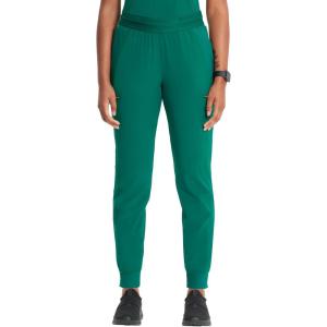 Cherokee Infinity Womens Pull-On Scrub Jogger Pants Mid Rise Bottoms, 4 Pockets, Elastic Waist Interior Drawstring – IN122A(Hunter)